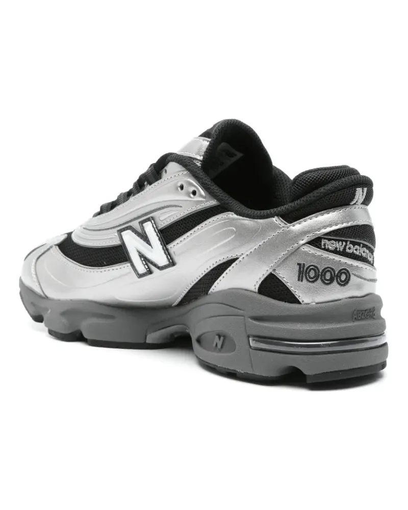 New Balance Men's 1000 Black-Silver Metallic Sneakers Shoes Silver