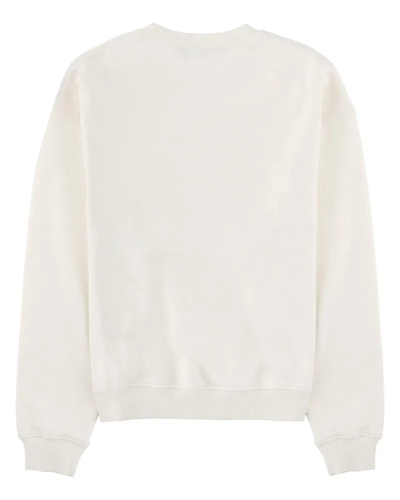 Palm Angels Logo-Embroidered Cotton-Lycra Sweatshirt — White White