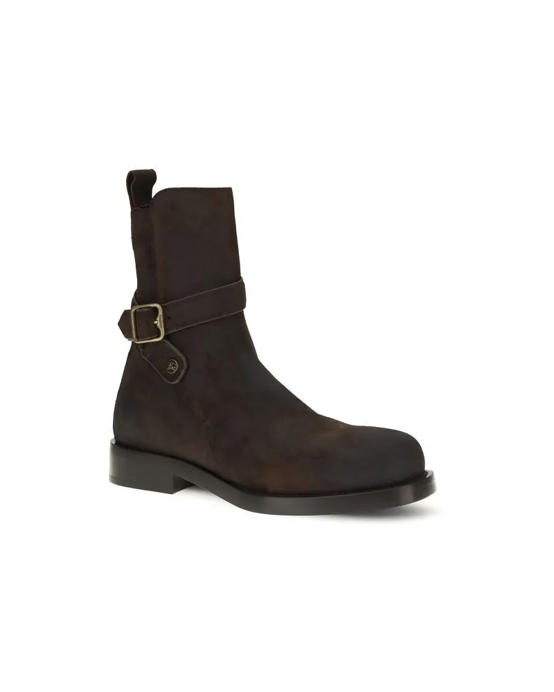 Burberry Men's Brown Calf Leather Bos Taurus Lace-Up Boots Brown