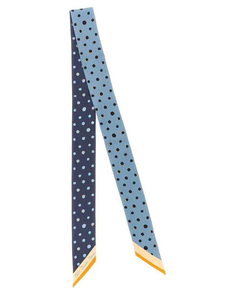 Fendi Women's Multicolor Silk Foulard Accessory Blue
