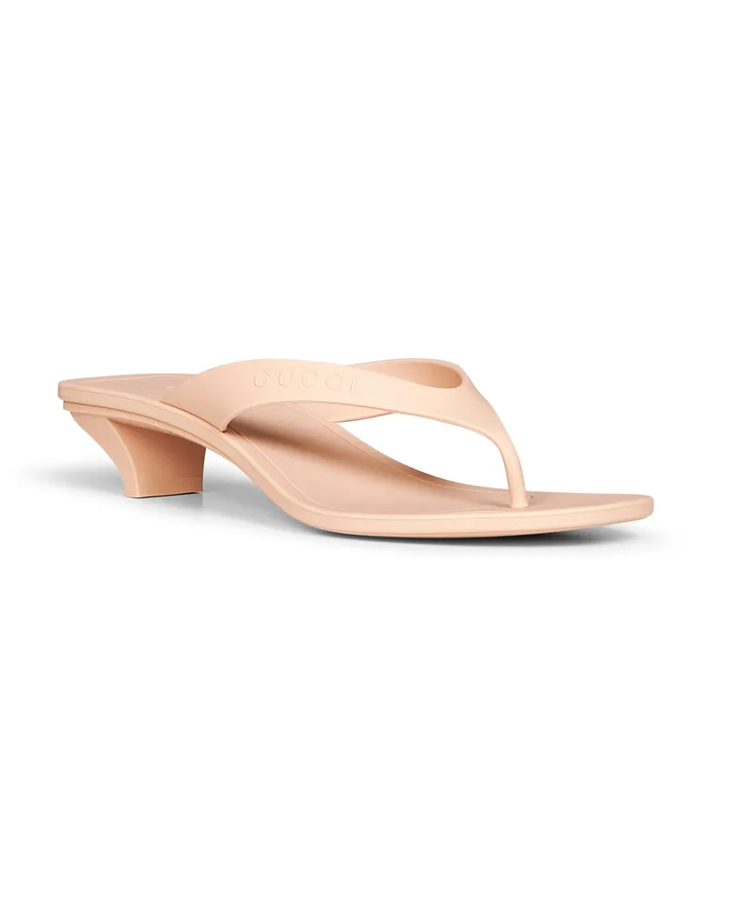 Gucci Women's Sandals Vittoria Pink Rubber Thong Pink