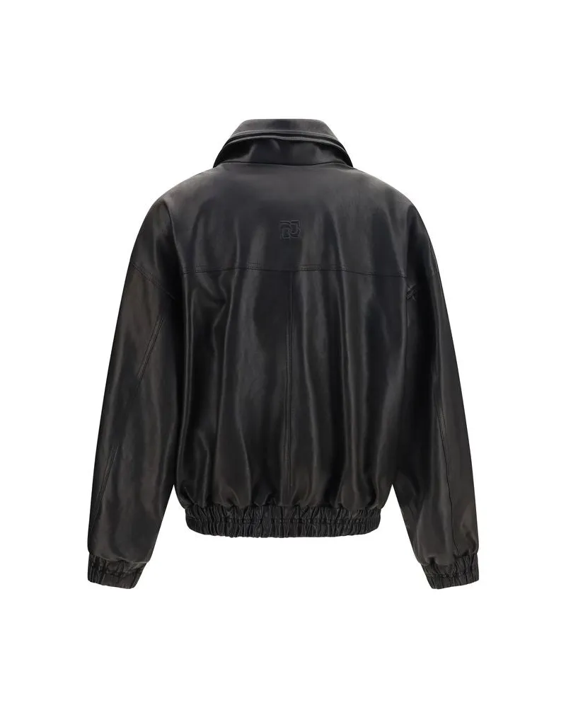 Magda Butrym Women Black Lambskin Leather Jacket Clothing Black