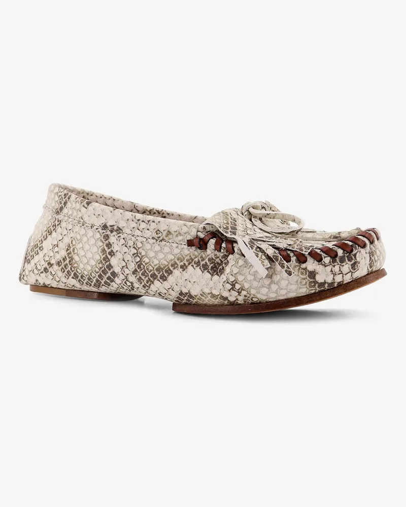 Paris Texas Women's Indiana Leather Loafers With Croco Print Grey Pelle Gray