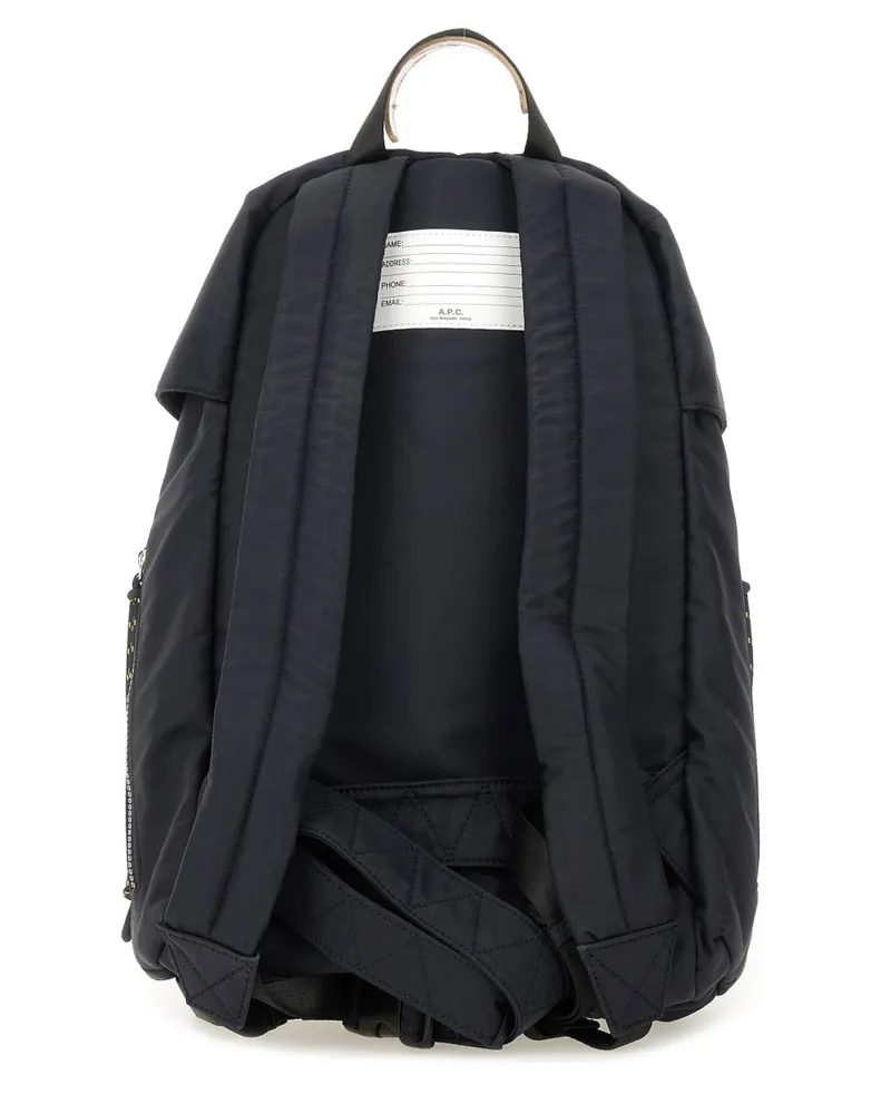 A.P.C. Men's Trekking Backpack Blue Nylon Backpacks Navy