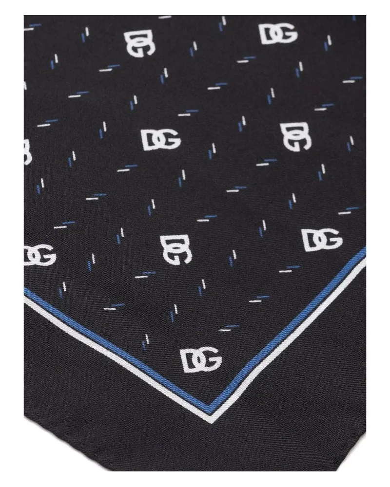 Dolce & Gabbana Men's Black Silk Pocket Square Accessory Black