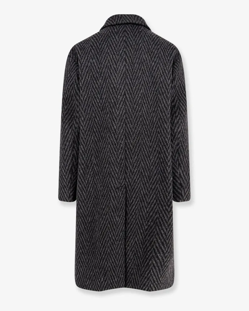 Hevò Men's Coat Santa Cesarea Grey Wool-Blend Polyester Gray