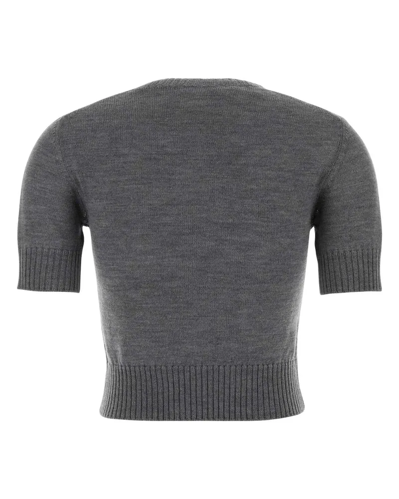 Jil Sander Women's Dark Grey Wool Sweater Londonfog Lana Vergine Maglieria Gray