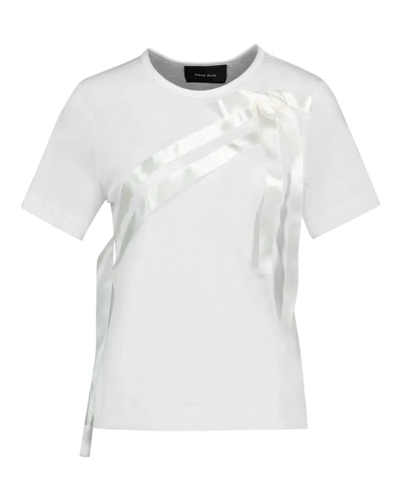 Simone Rocha Women's Bow Sash Easy T-Shirt -  Lyocell Ivory Concept-Store Ready-To-Wear Ivory