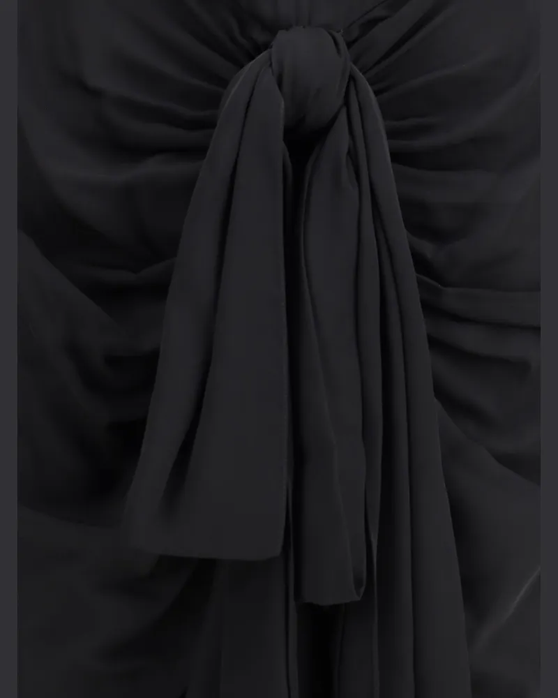 Alaïa Women's Dress Draped Viscose Black Black