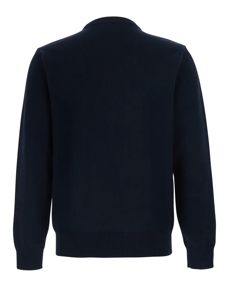 Emporio Armani Men's Crewneck Sweater Blue Cotton Tops Top Navy