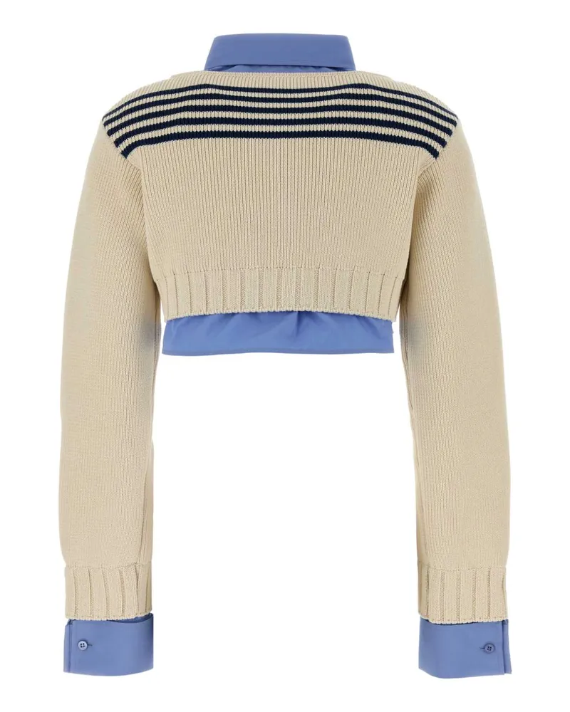 Balenciaga Navy-White Maglie Navy/white Sweater Beige