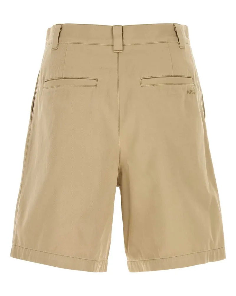 A.P.C. Men's Beige Cotton Bermuda Shorts Exterior Beige