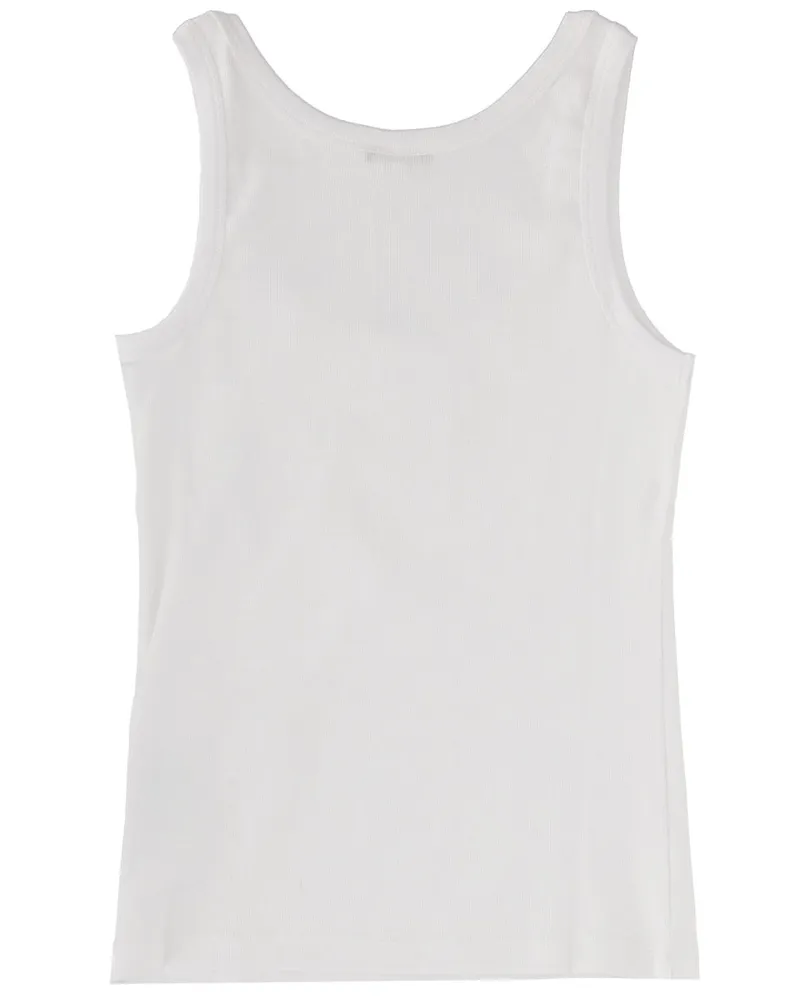 Versace Logo-Embroidered Cotton Tank Top — White White