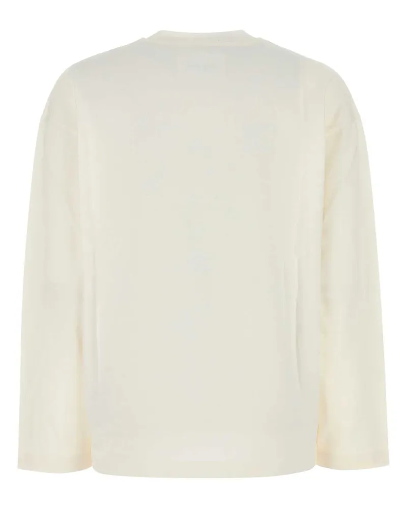 Jil Sander Women's White Cotton T-Shirt Porcelain Cotone White