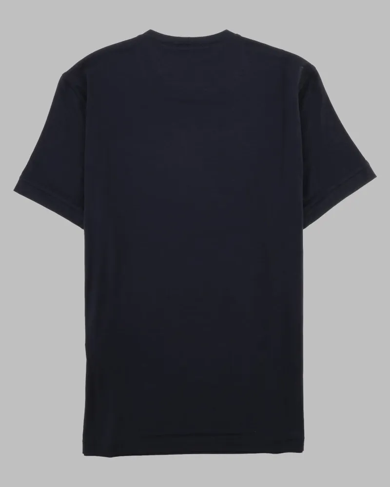 Giorgio Armani Viscose Crew-Neck T-Shirt — Blue Blue
