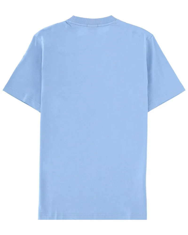 HUGO BOSS Logo-Embroidered Cotton T-Shirt — Blue Blue