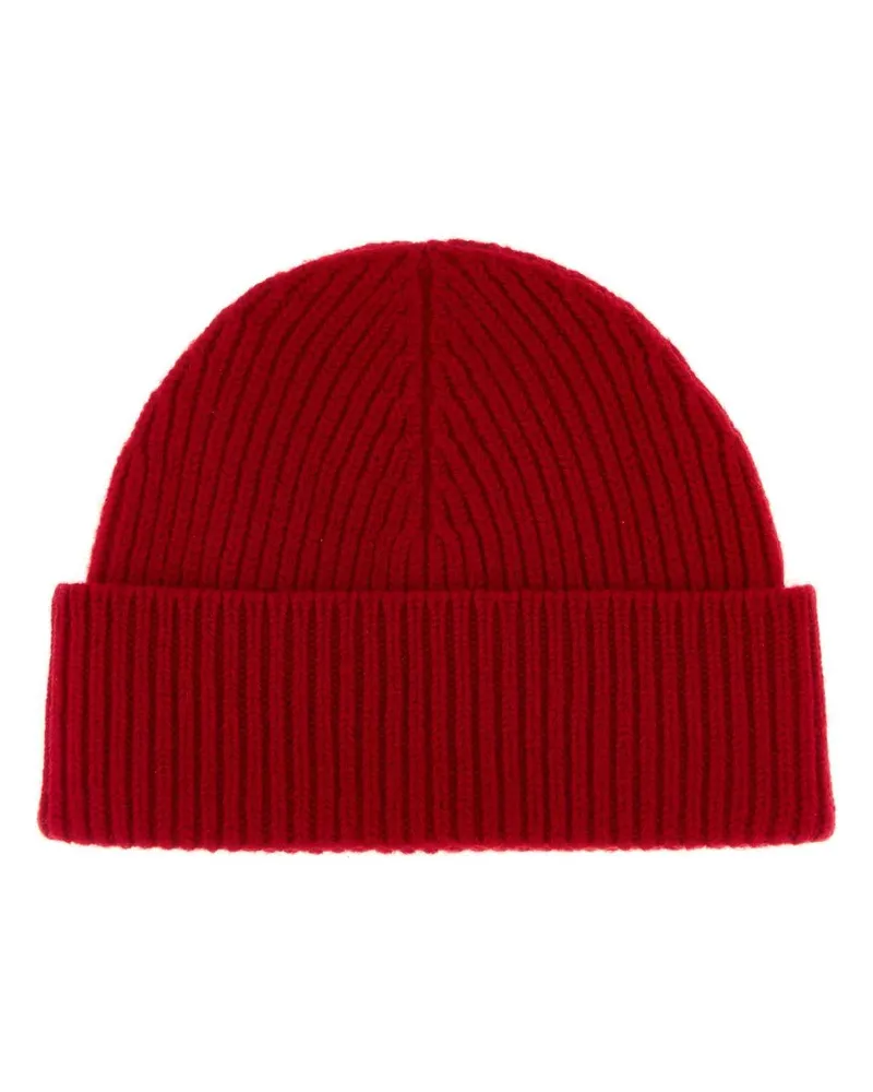 AMI Paris QUOTA-BEANIEWITHCONTRASTEDAMIDECOEUR Beanie — Red Red