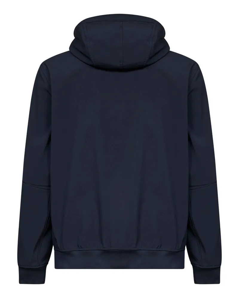 Stone Island Men's Hooded Jacket Soft Shell-R Blue Polyester Bomber Navy