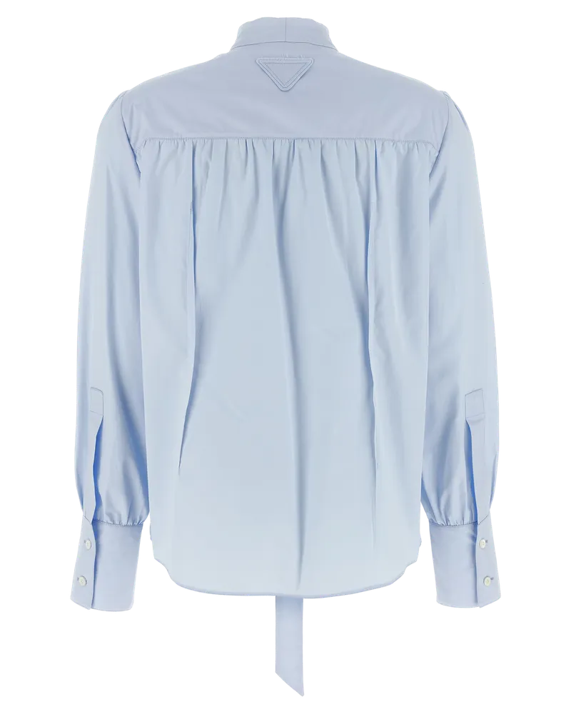 Prada Women's Blue Cotton Blouse Blue