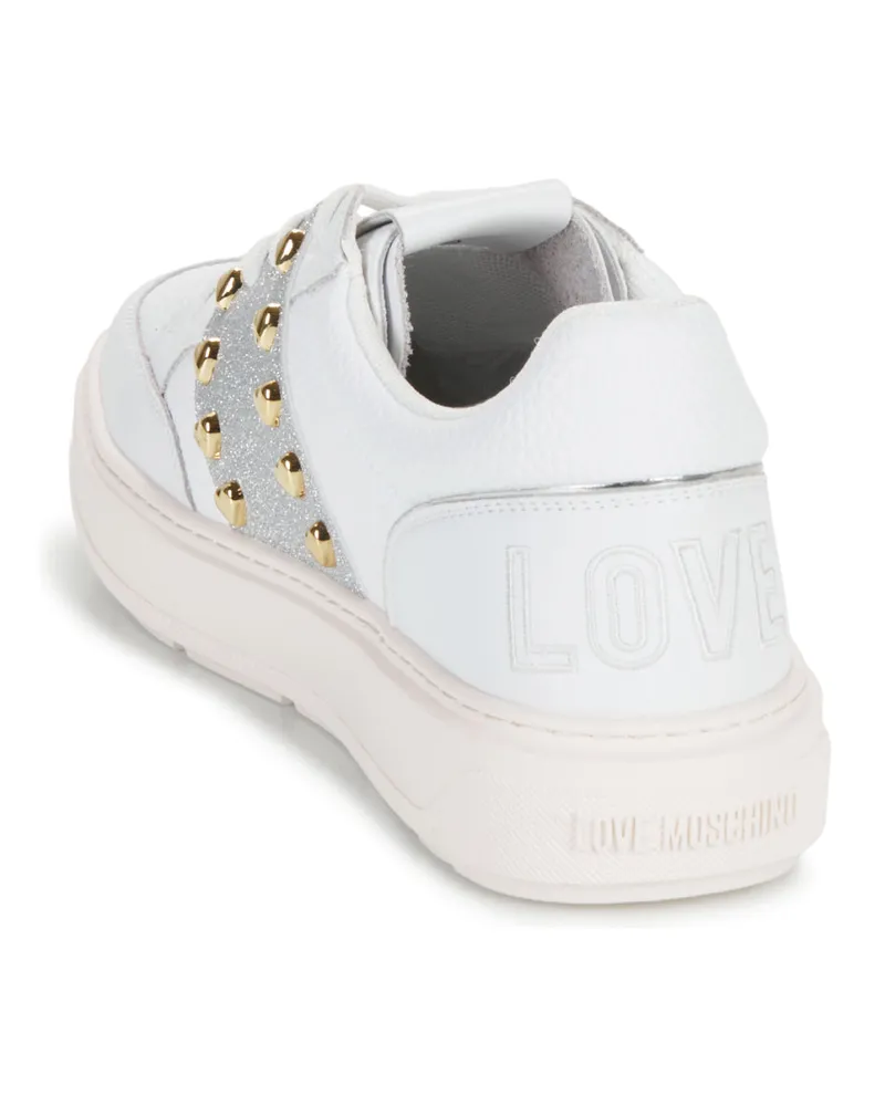 Moschino Women's Bold 40 Studded Sneakers White Shoes White