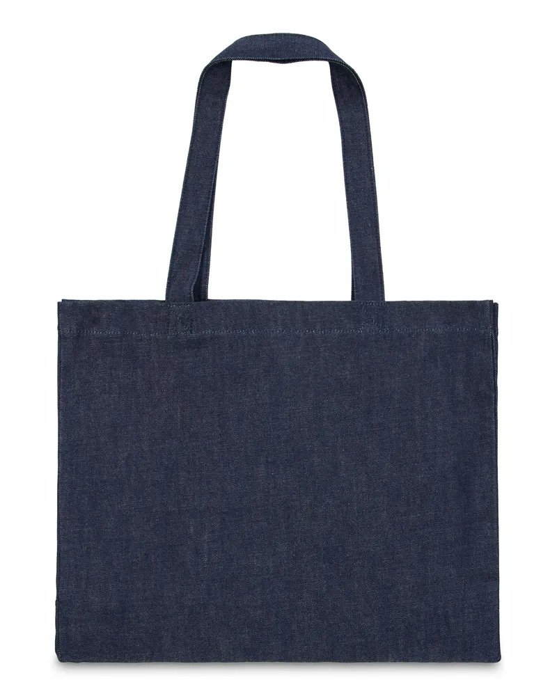 A.P.C. Logo-Printed Cotton Tote Bag — Navy Navy