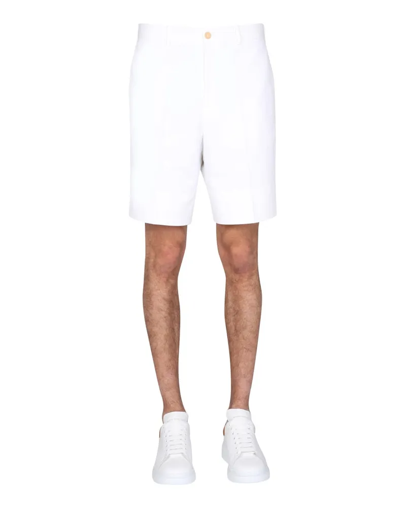 Alexander McQueen Tailored Cotton Bermudas — White White