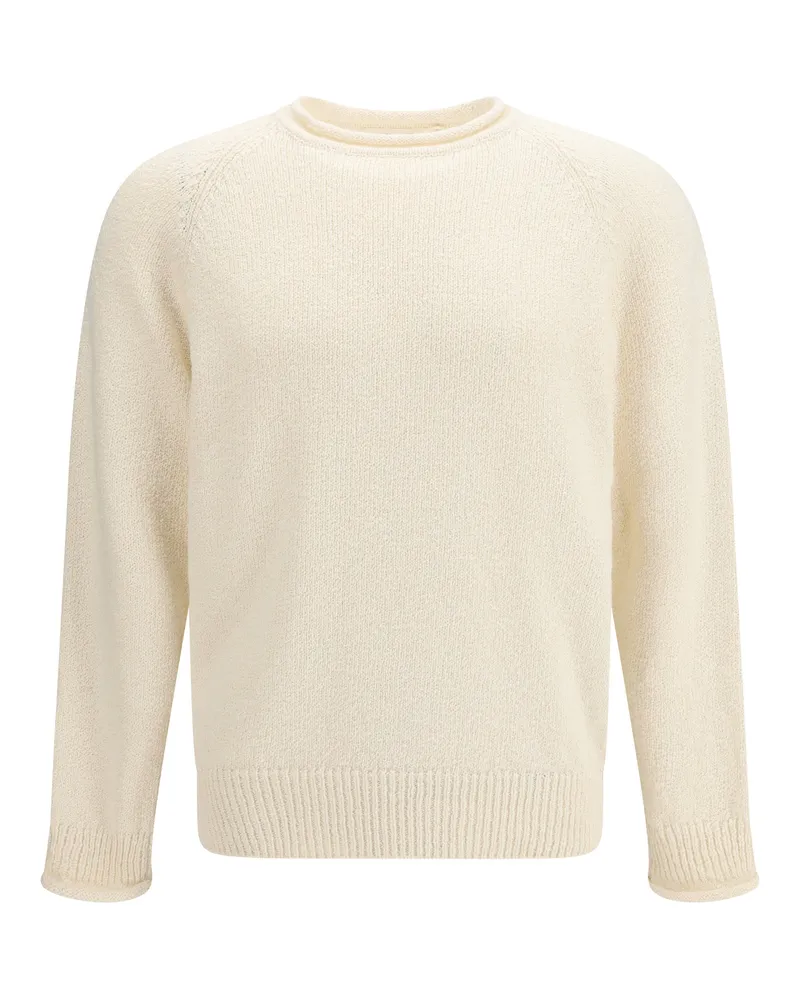 Umit Benan Men's Crewneck Sweater Ralph Cotton Milk Beige
