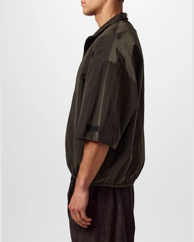 Fear of God Men Essentials Half Zip Mockneck Shirt Green Clothing > Polo & T-Shirts Green