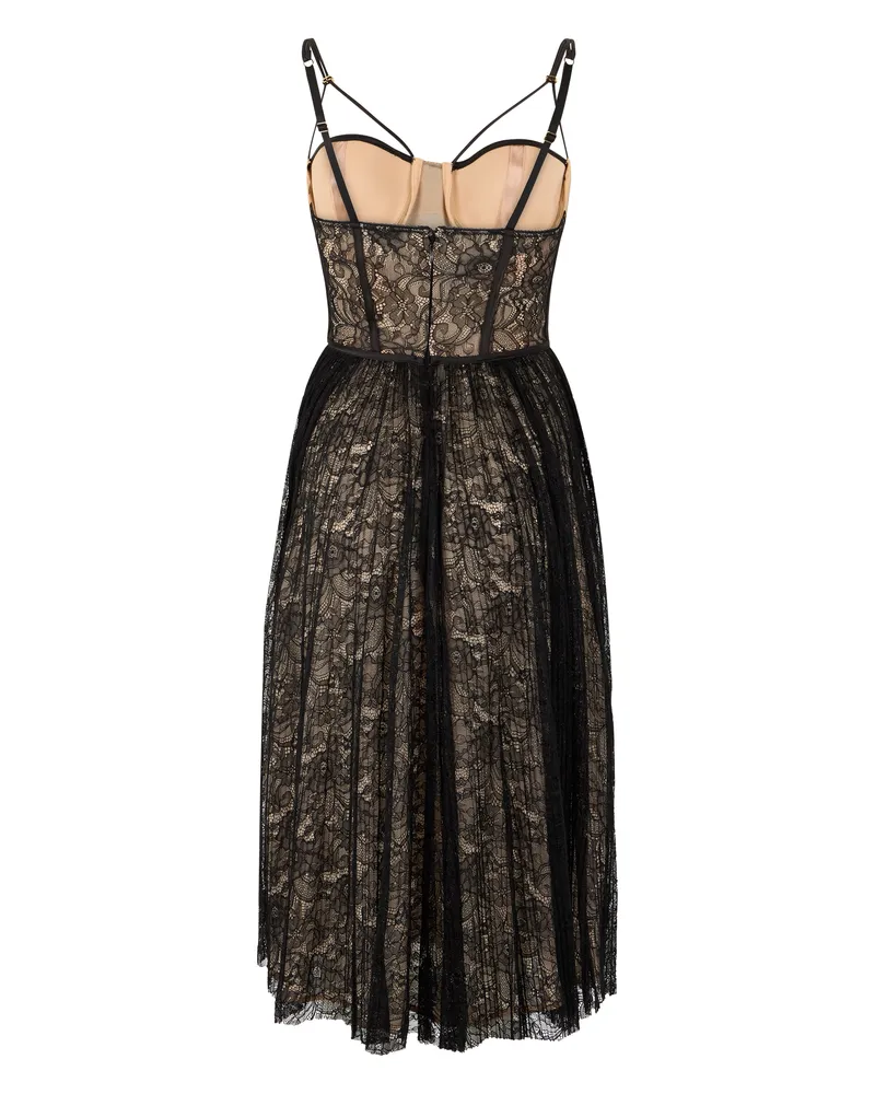 Elisabetta Franchi Women's Dress Lace Black-Nude Polyamide Black/nude Black
