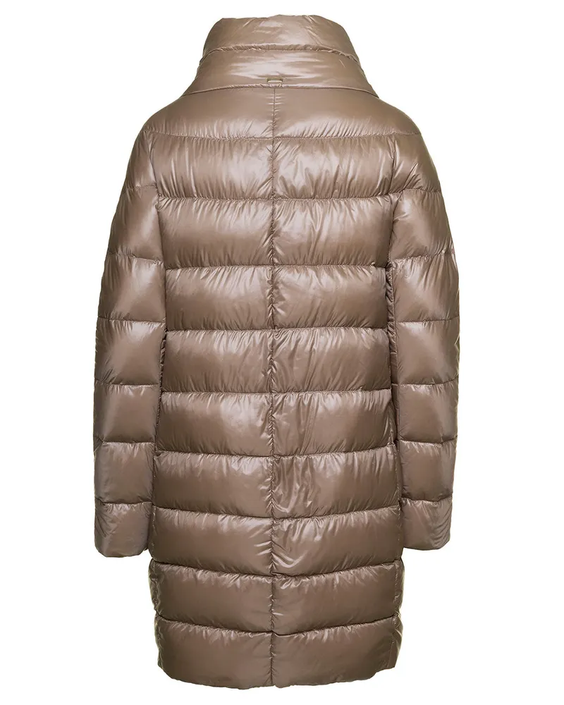 Herno Women's Long Down Jacket Beige Polyamide Puffer Beige