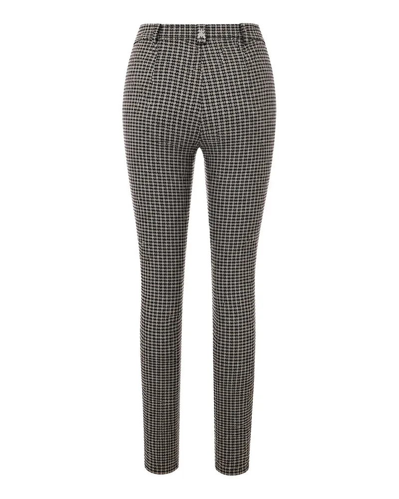 Patrizia Pepe Grey-Brown Microcheck Viscose Trousers — Gray Gray