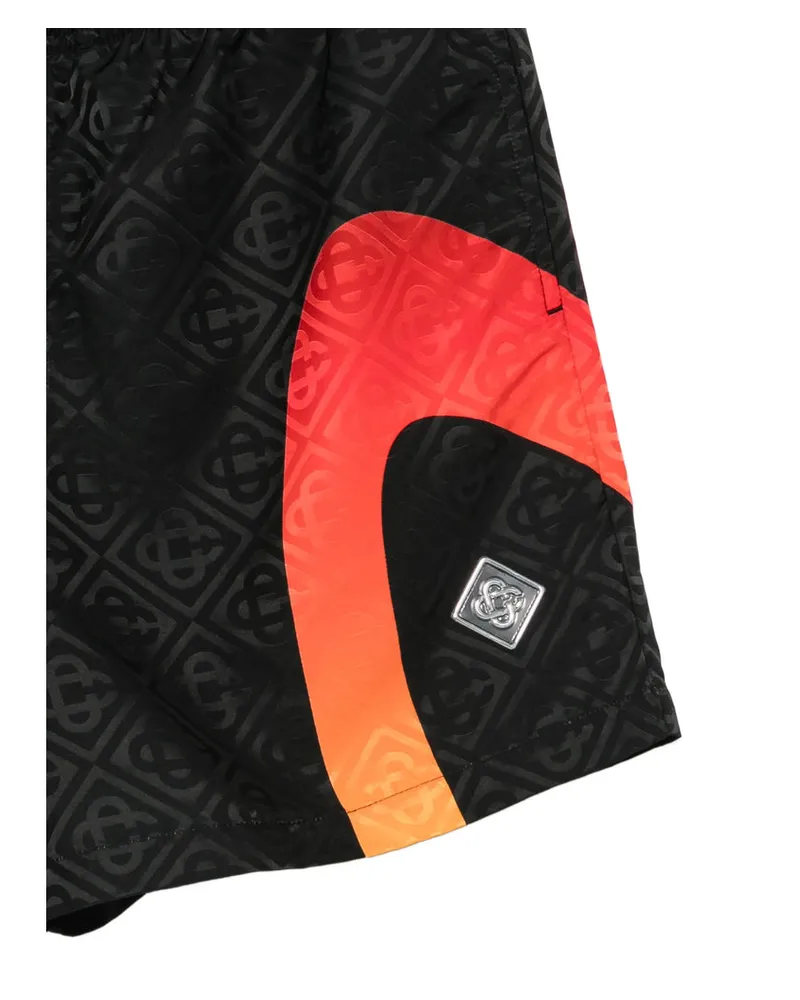 Casablanca Paris Monogram Jacquard Swim Shorts — Black 