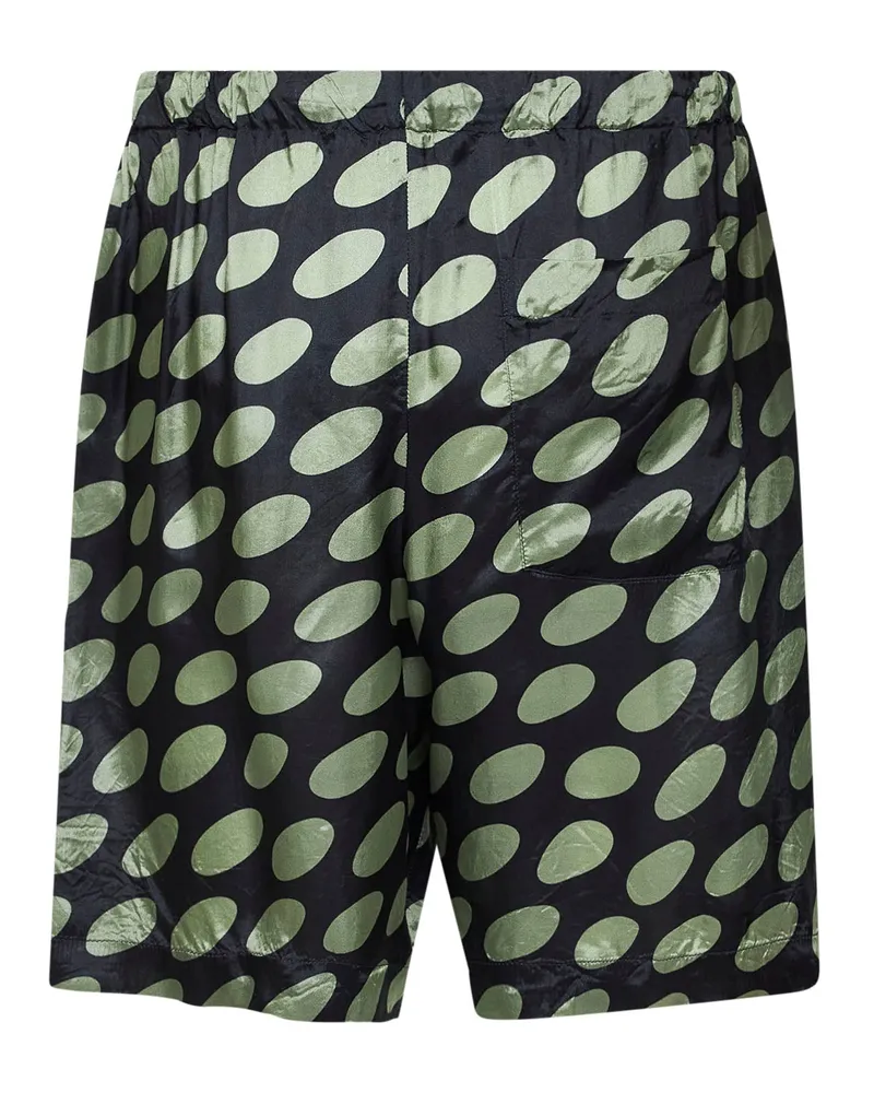 Dries van Noten Men's Shorts Black Cupro Multicolour Black