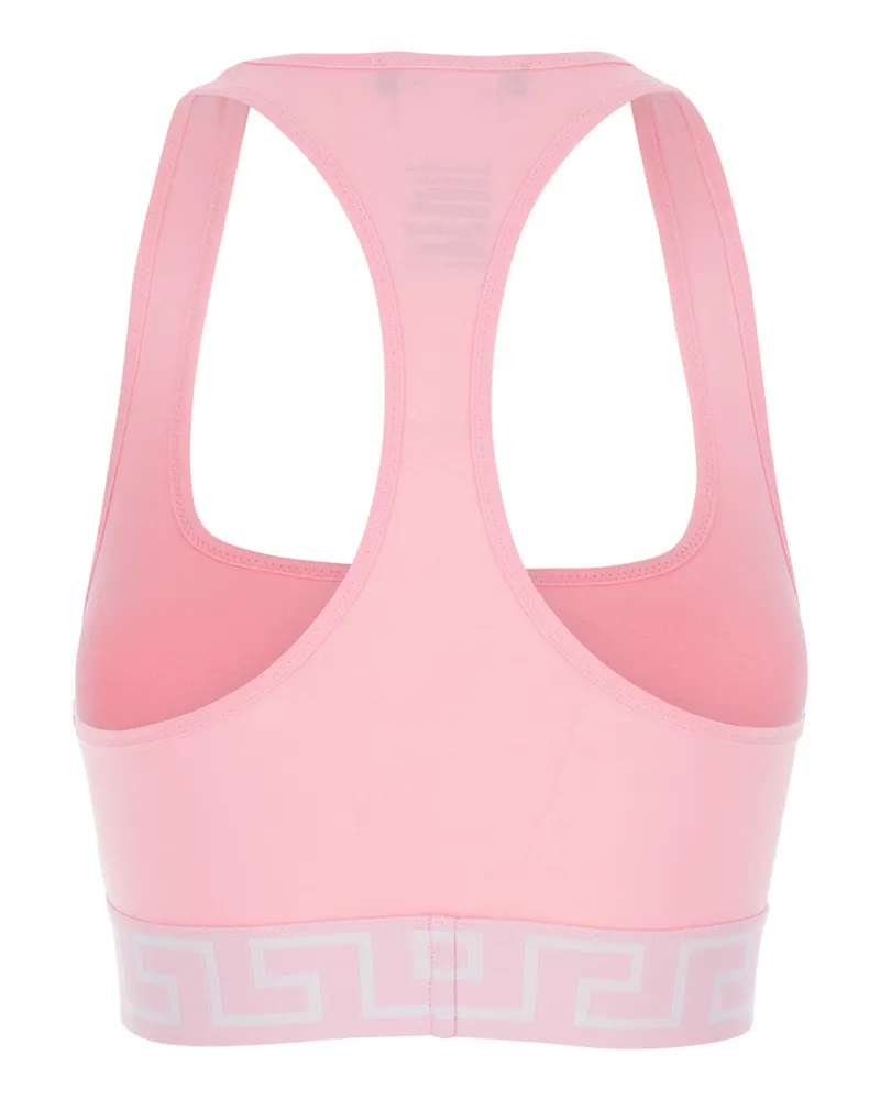 Versace Women's Sport Top Greca Medusa Pink Cotton Tops Pink