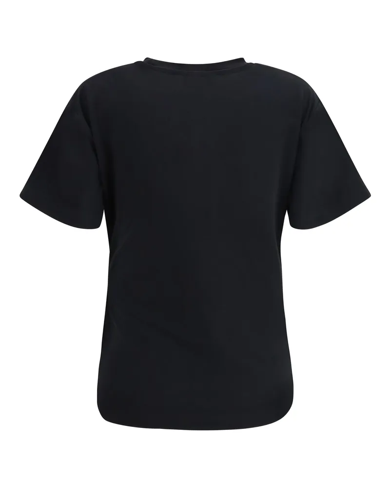Pinko Women's Draped Mary T-Shirt Nero Limousine Cotton; Elastane T-Shirts And Polos Black
