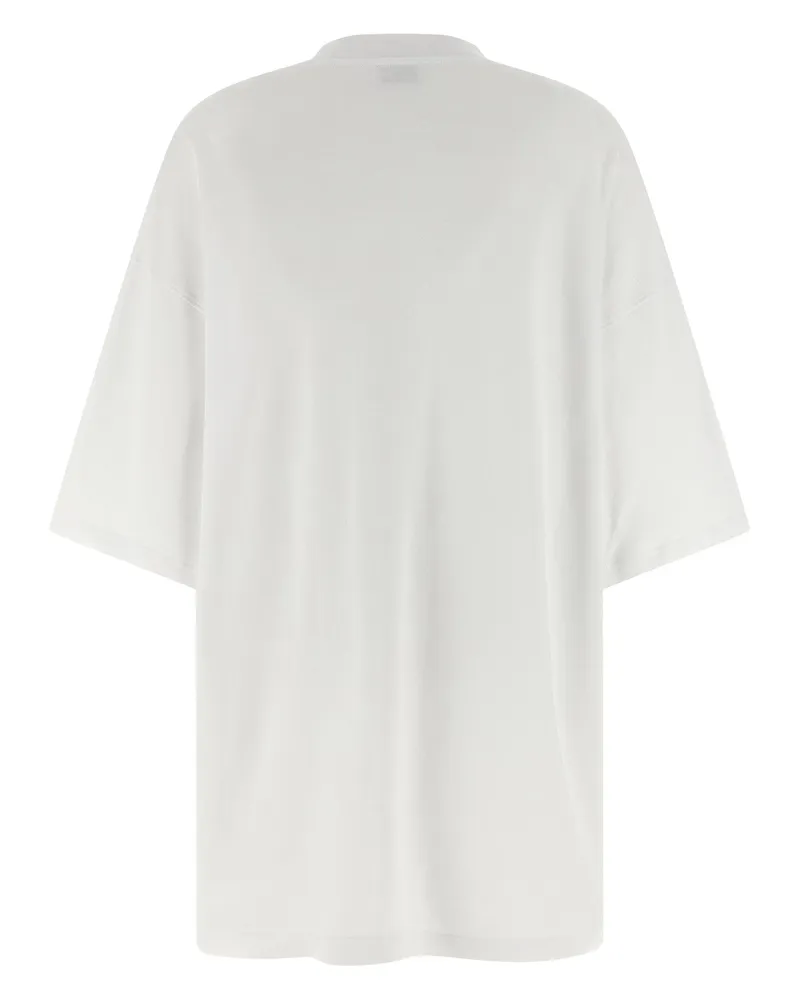 Moschino Goose-Print Cotton Dress — White White