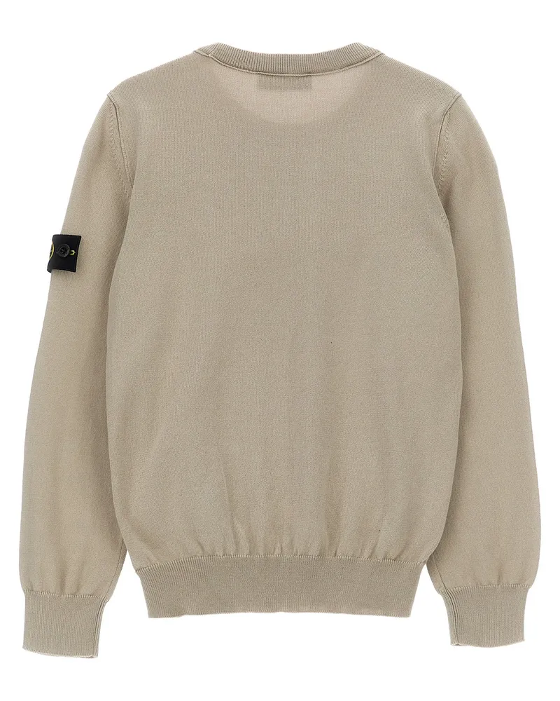 Stone Island Logo-Badge Crewneck Sweater — Beige Beige
