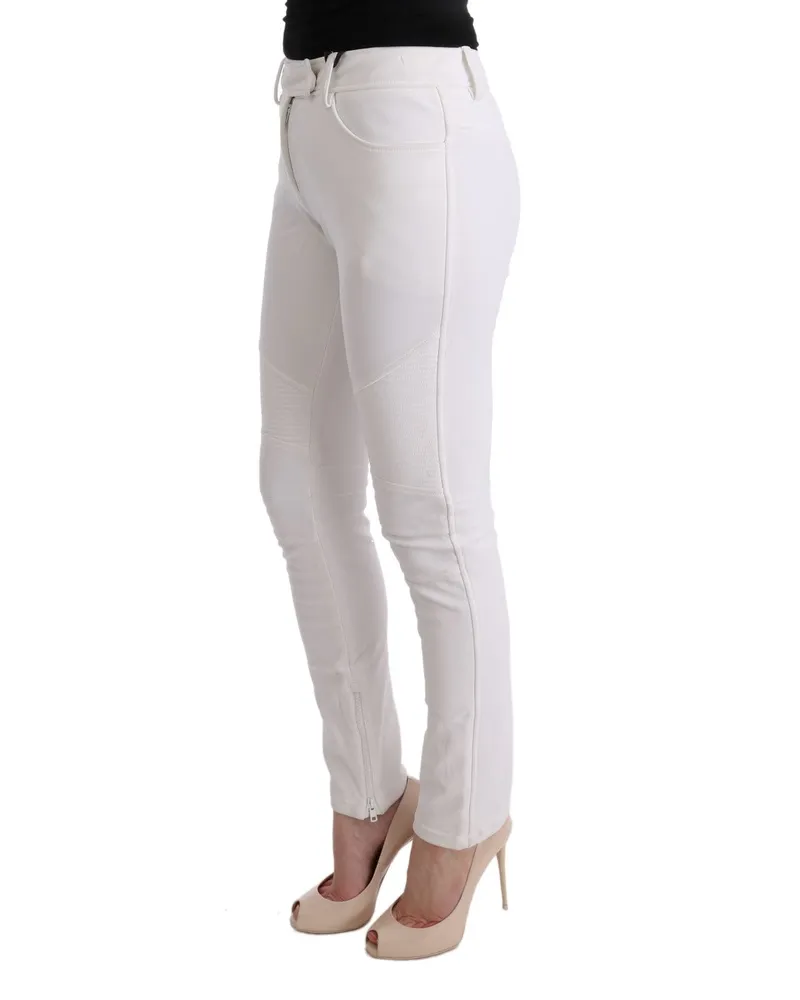 Ermanno Scervino Women White Cotton Slim Fit Casual Pants White