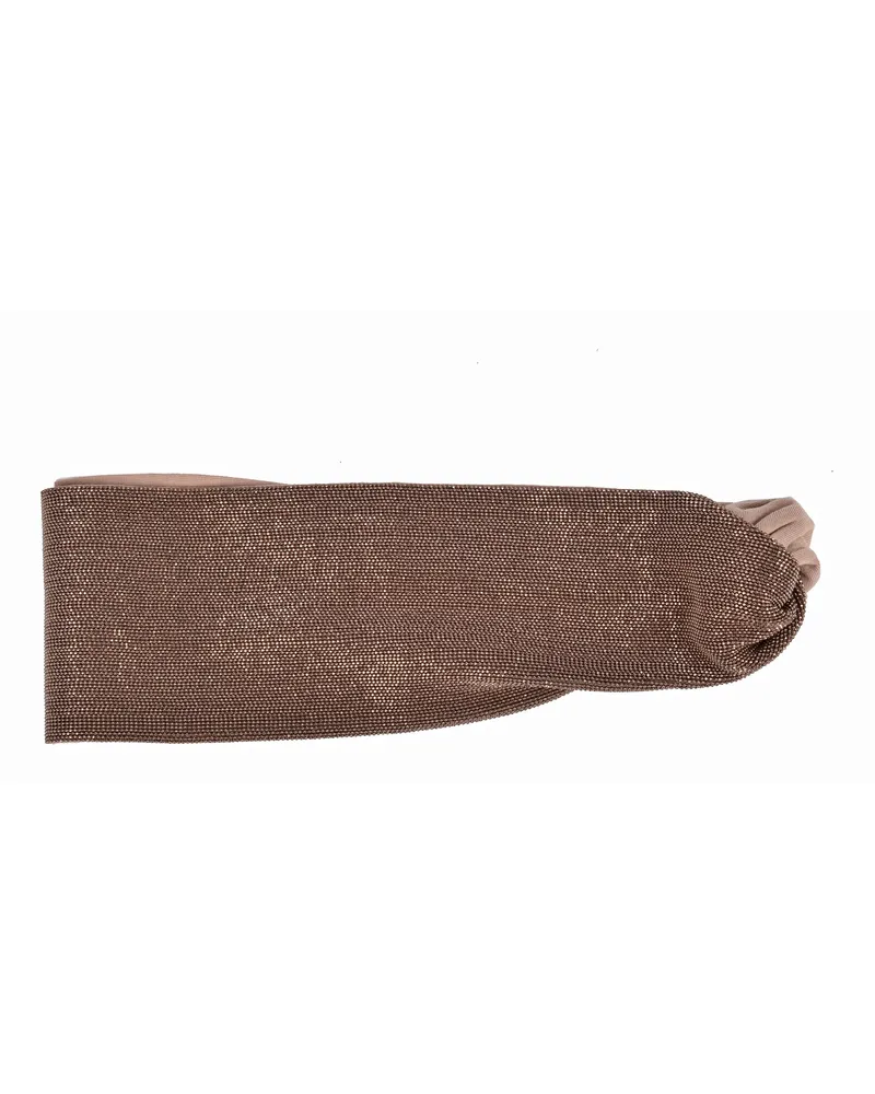 Brunello Cucinelli Womens Almond Beaded Cotton Headband One Color Accessories & Slg One