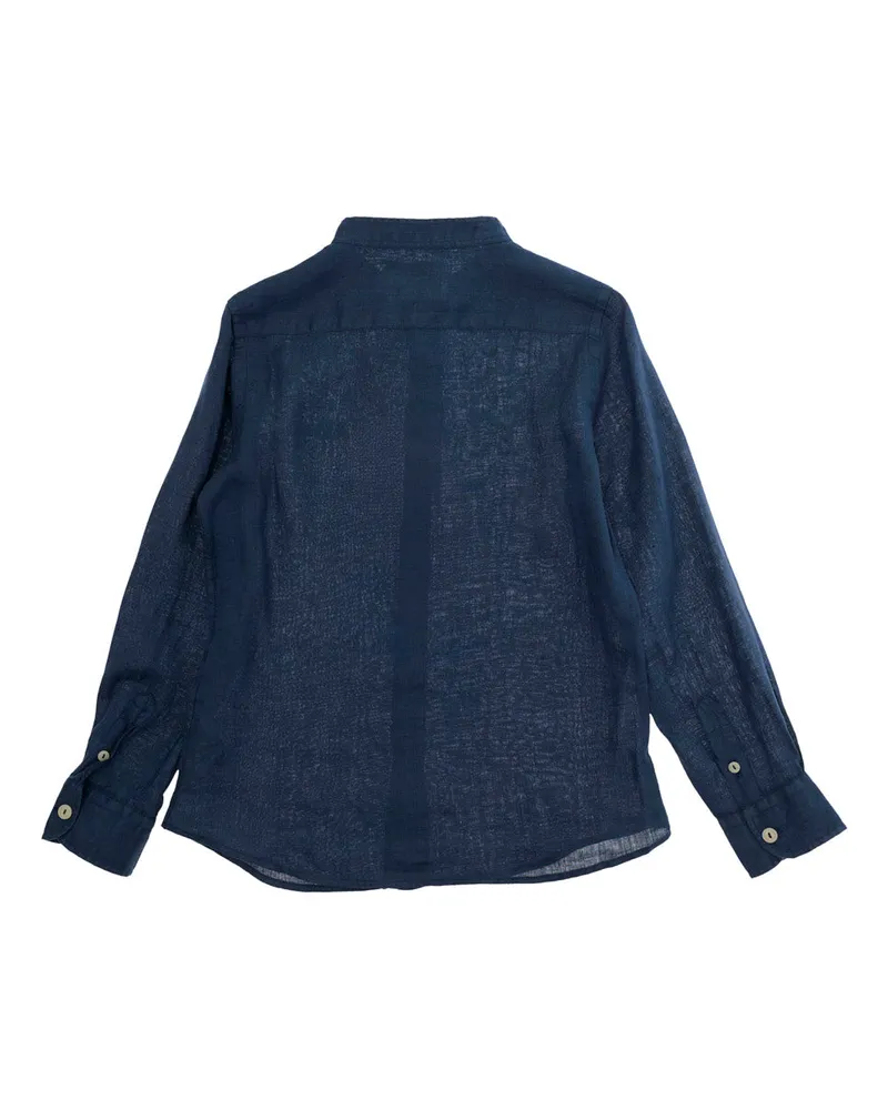 MC2 Saint Barth Boys' Womens Blouse Pati Blue Linen Shirt Blue