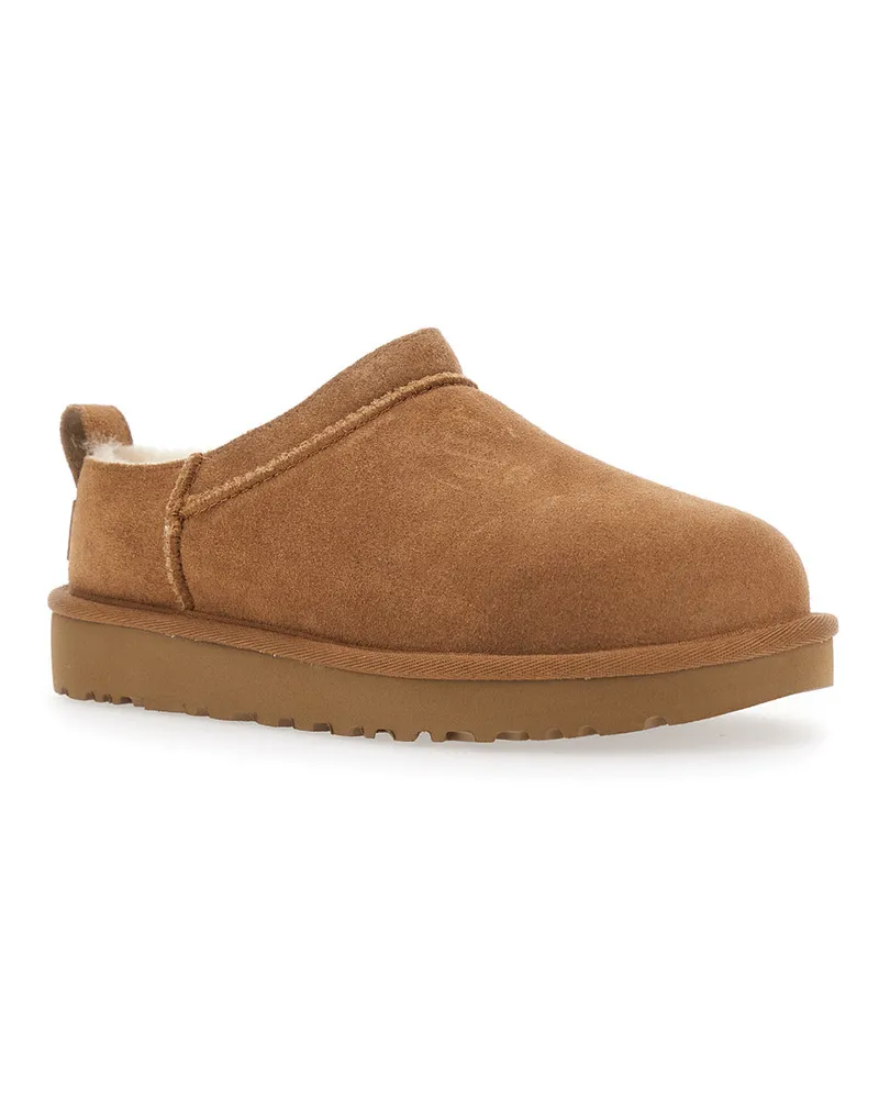 UGG Women's Ankle Boots Classic Micro Beige Suede Leather Beige