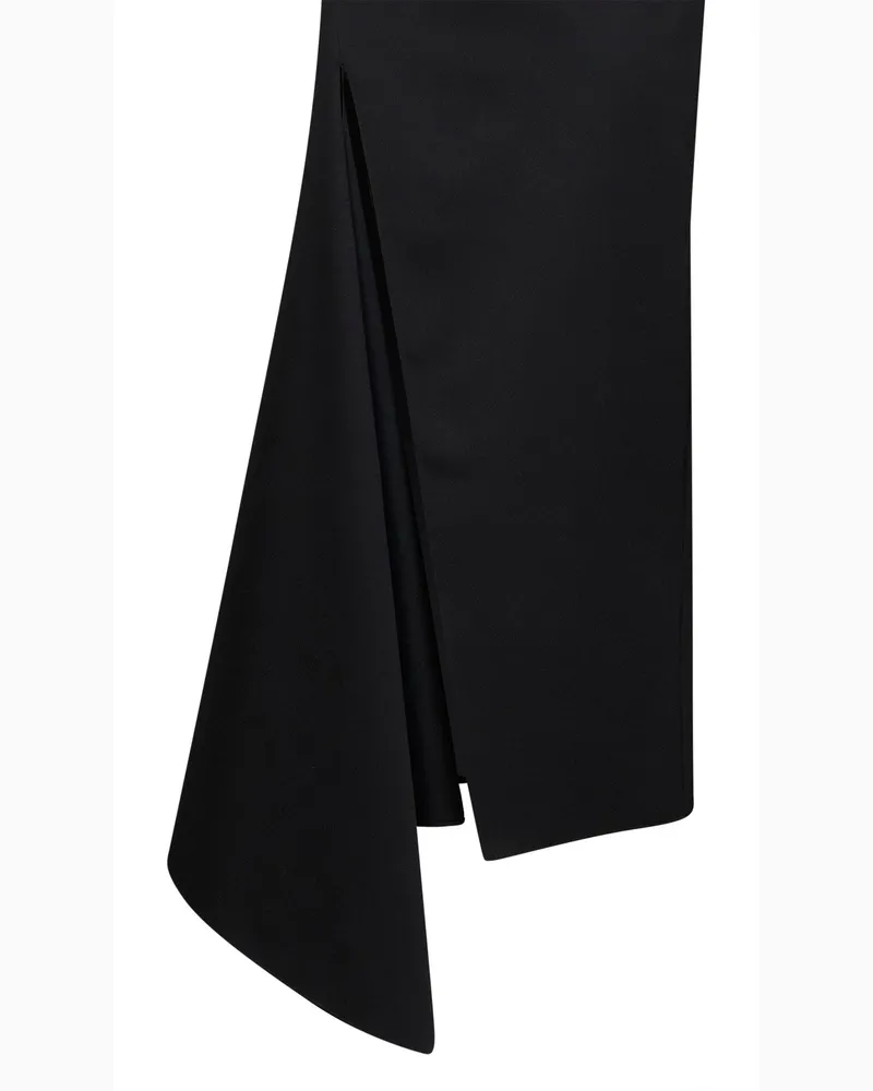 Givenchy Asymmetric Grain de Poudre Wool Skirt — Black Black
