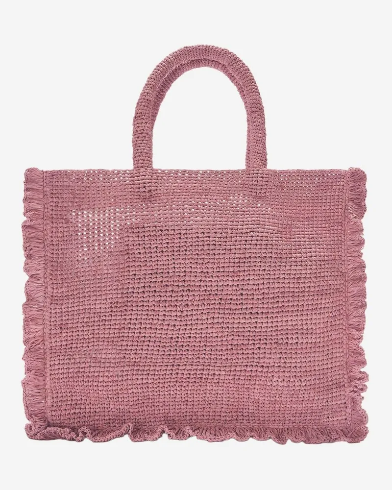 MC2 Saint Barth Women's Shoulder Bag Volant Raffia Pink Pink