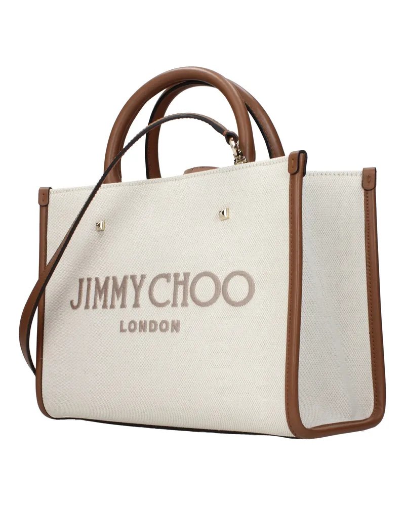 Jimmy Choo Women's Beige Fabric Handbag Bag Beige