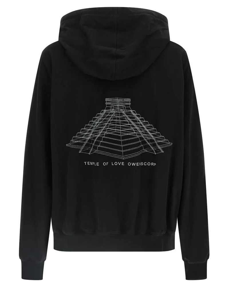 Rick Owens Heavy Cotton Jersey Hoodie — Black Black