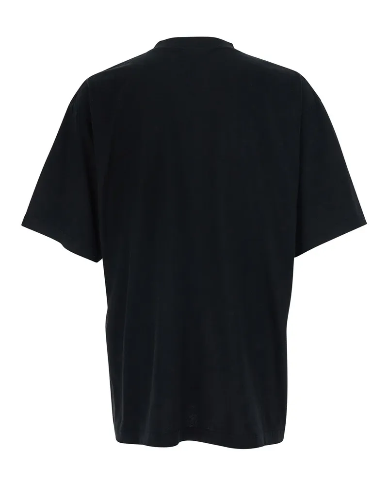 Balenciaga Men T-Shirt Black Cotton T-Shirts And Polos Black