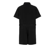 Women's Denim With Horsebit Jumpsuit Black Cotton Tracksuits