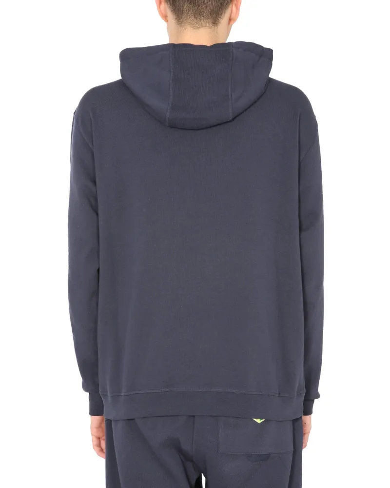YMC Hooded Cotton Sweatshirt — Blue Blue
