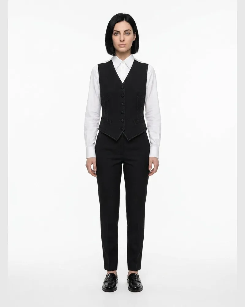 Dolce & Gabbana Fine Fabric Waistcoat — Black Black