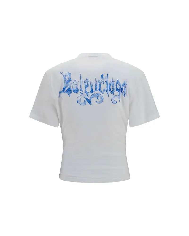 Balenciaga Women White Cotton T-Shirt White